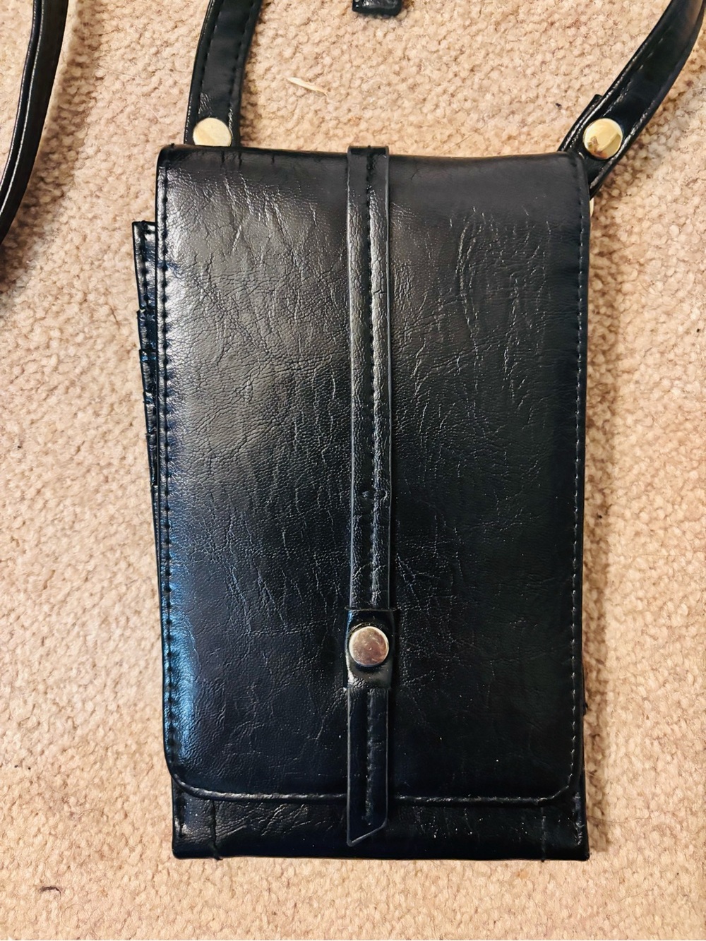 Classic Black Women's Crossbody Phone Pouch - Sleek Everyday Carry